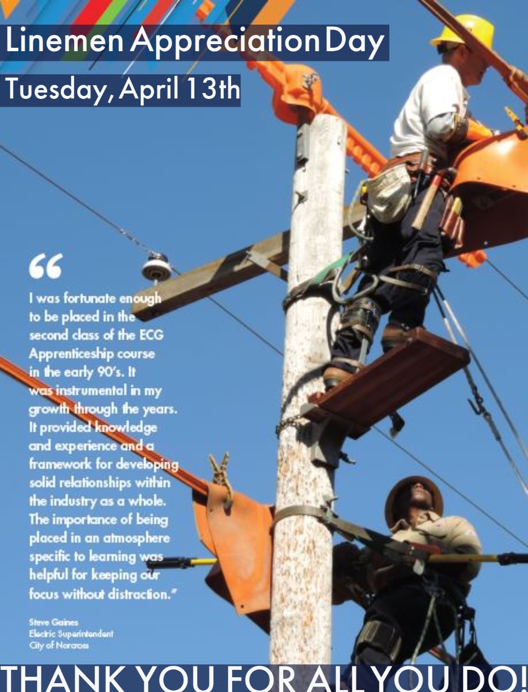 April 13th, Linemen Appreciation Day! - Electric Cities Of Georgia