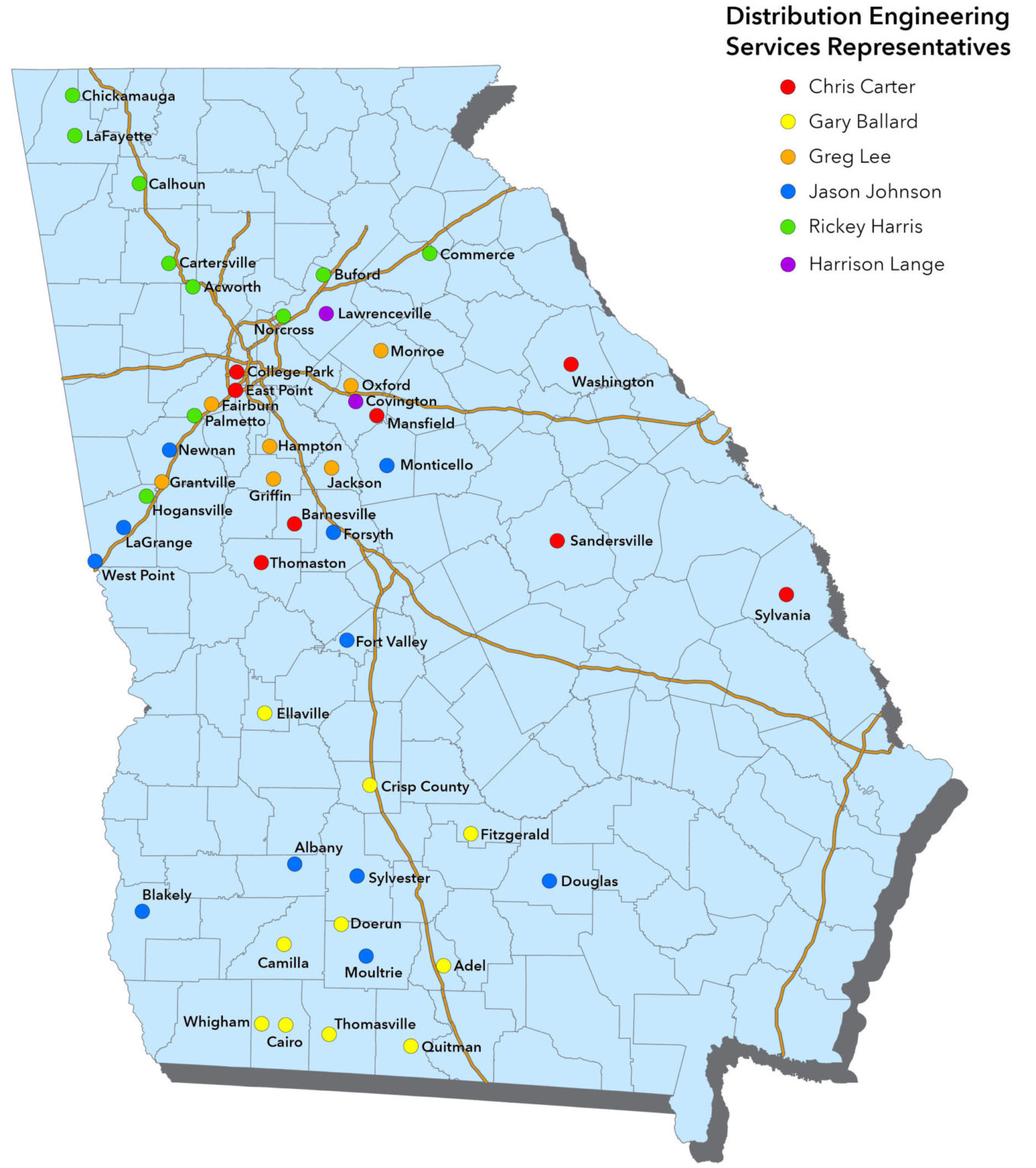 Engineering & Energy Services Map - Electric Cities of Georgia