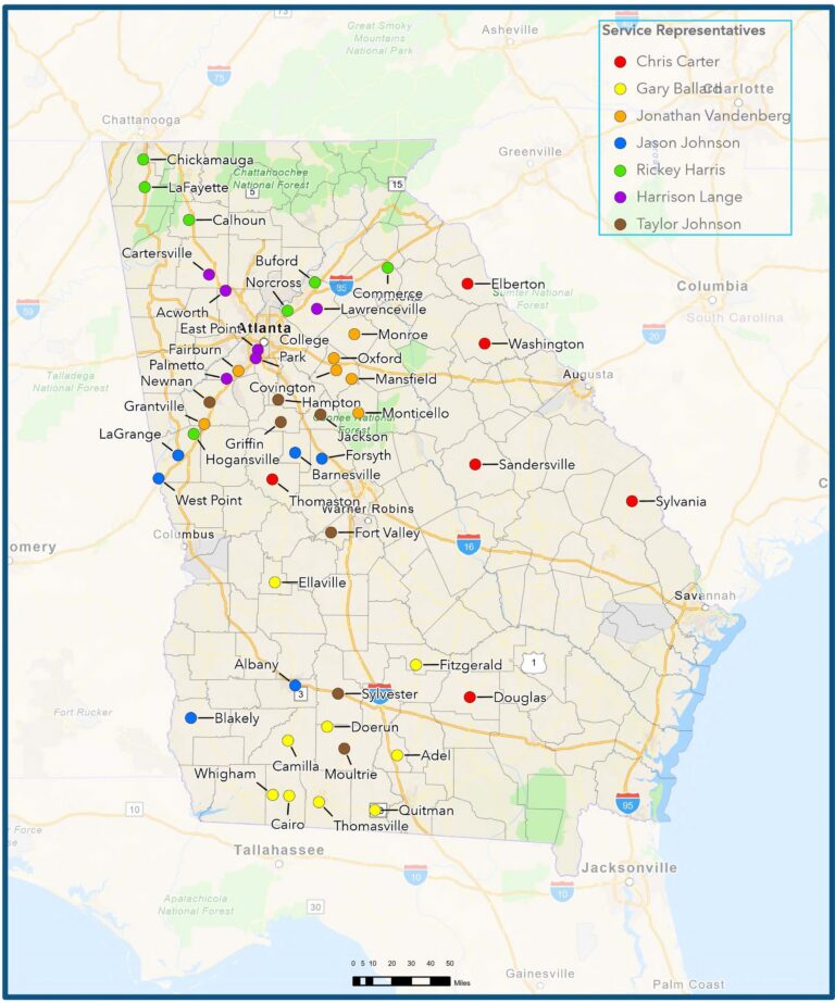 Engineering & Energy Services Map - Electric Cities of Georgia